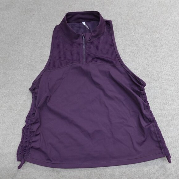 Athleta Top XL Purple Hiit It Tank 1/4 Zip - Picture 1 of 9